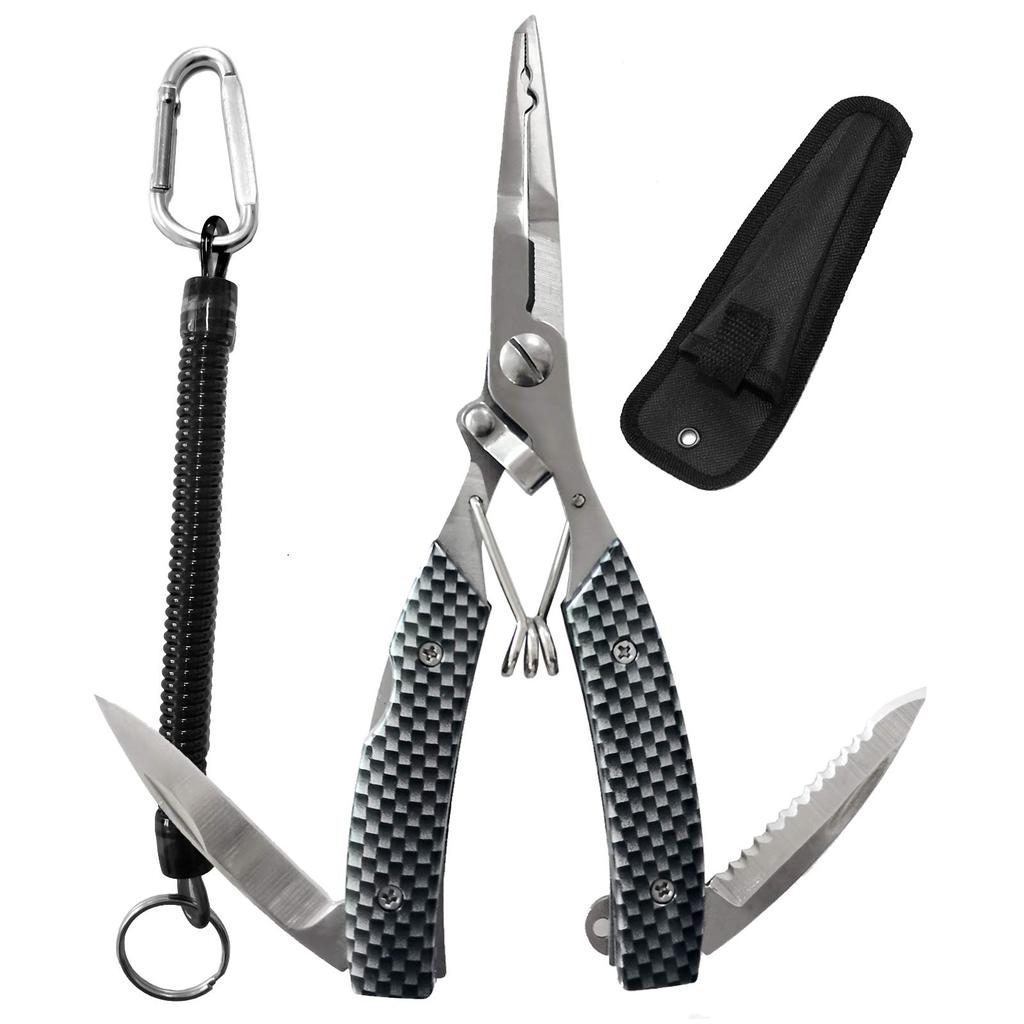 DanYun Fishing Pliers, Ultra-Lightweight, Multi-Functional Pliers with Hook Remover, Line Cutter, and Hook Remover, Made of Stainless Steel 2CR13,