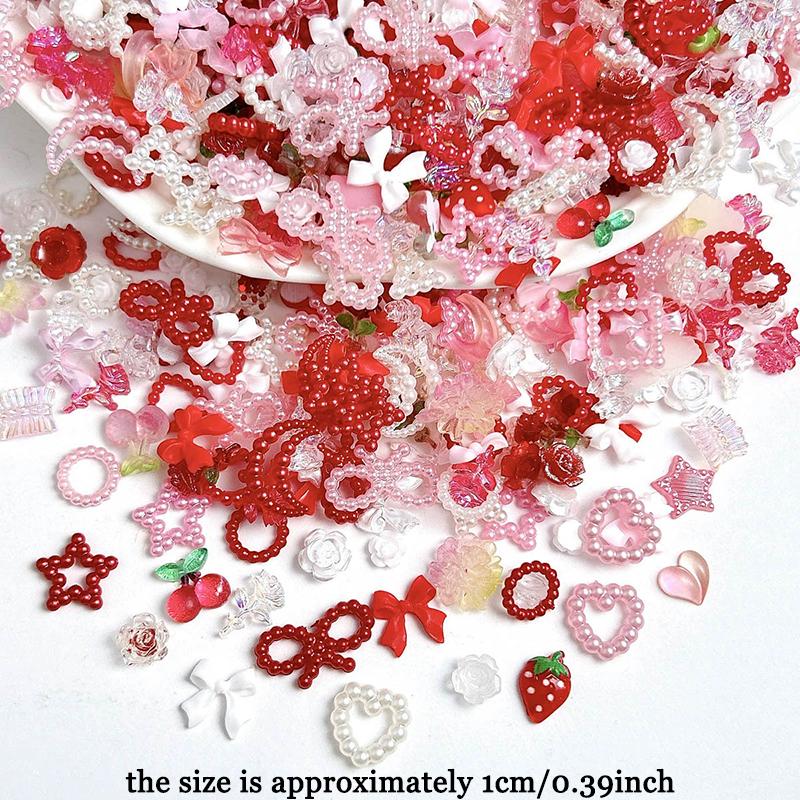 WTEMPO Mini 3D Resin Nail Art Decorations Mixed Flower/Bow/Heart/Rose/Moon/Star Designs Crafts Making Accessories DIY Decorations Supplies