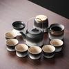 Japanese black pottery kung fu tea set retro gradual change home office living room teacup teapot tea set set gift