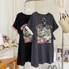 T-shirt for Women Large Size Cotton Summer T-shirt Soft Loose Printed Casual Comfortable Pullover T-shirt Top