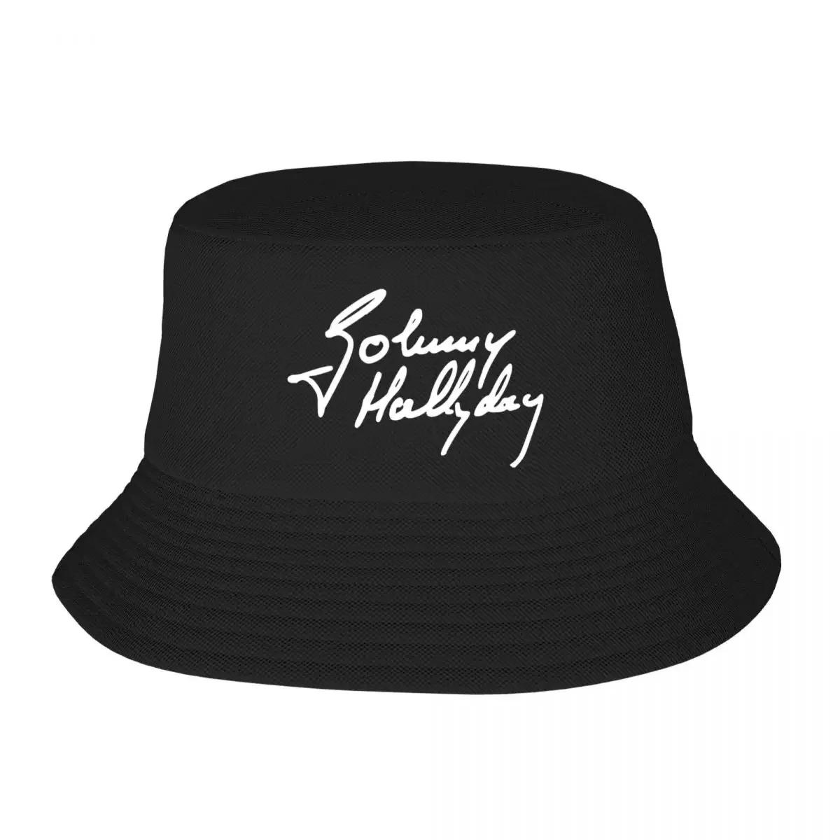Custom French Rock Legend Johnny Hallyday Bucket Hat Women Unisex Outdoor Sun Summer Camping Fishing Cap Bucket Hat