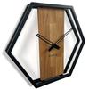 Wooden Wall Clock for the Living Room Loft Hexagon 50cm