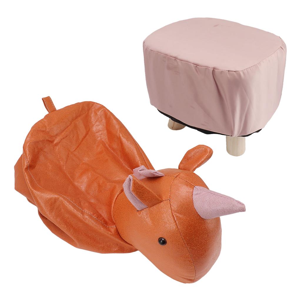 Cute Animal Footstool with Soft Padded Cushion and Prevent Slip Feet Small Footrest Stools for Kids Adults
