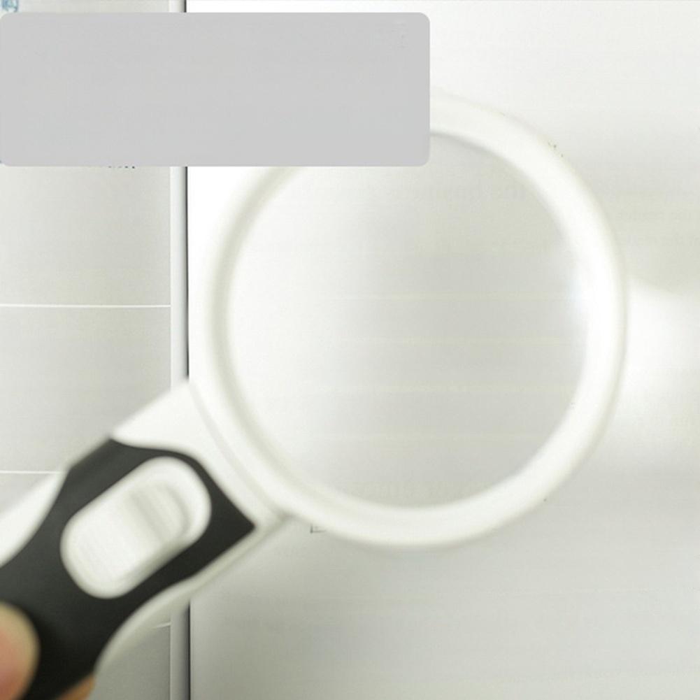 20X LED Magnifying Glass with Dual Illumination 90mm Lens Comfortable Rubber Handle for Microscopy and Repair Tasks