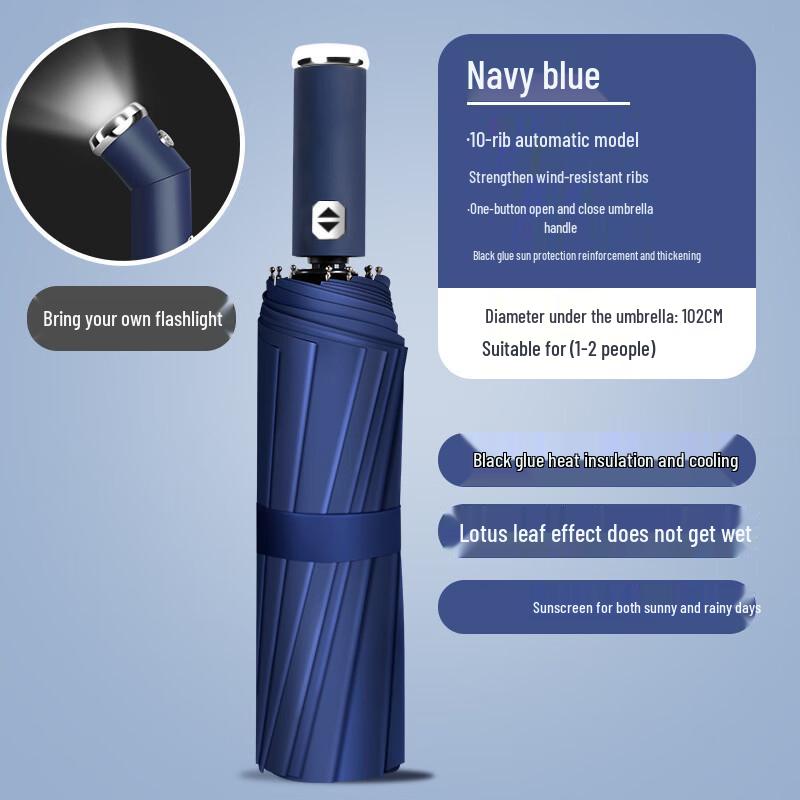 Автоматический зонт с УФ-защитой и светодиодным фонариком