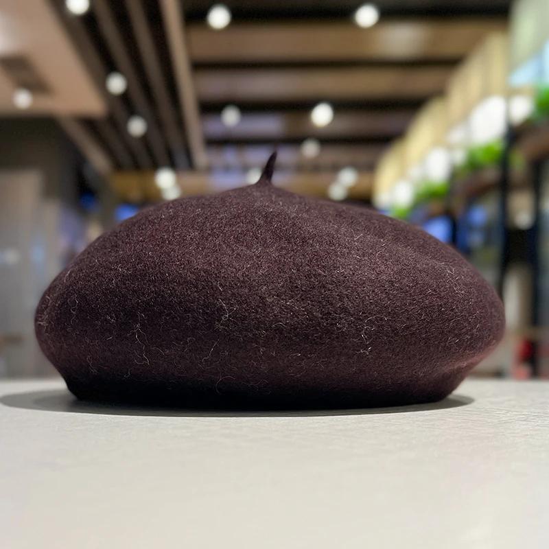 Elegant Wool Beret Hats Women Winter French Hat Girls Solid Fashion Autumn Winter Beret Hat For Women Warm Felt Street Berets