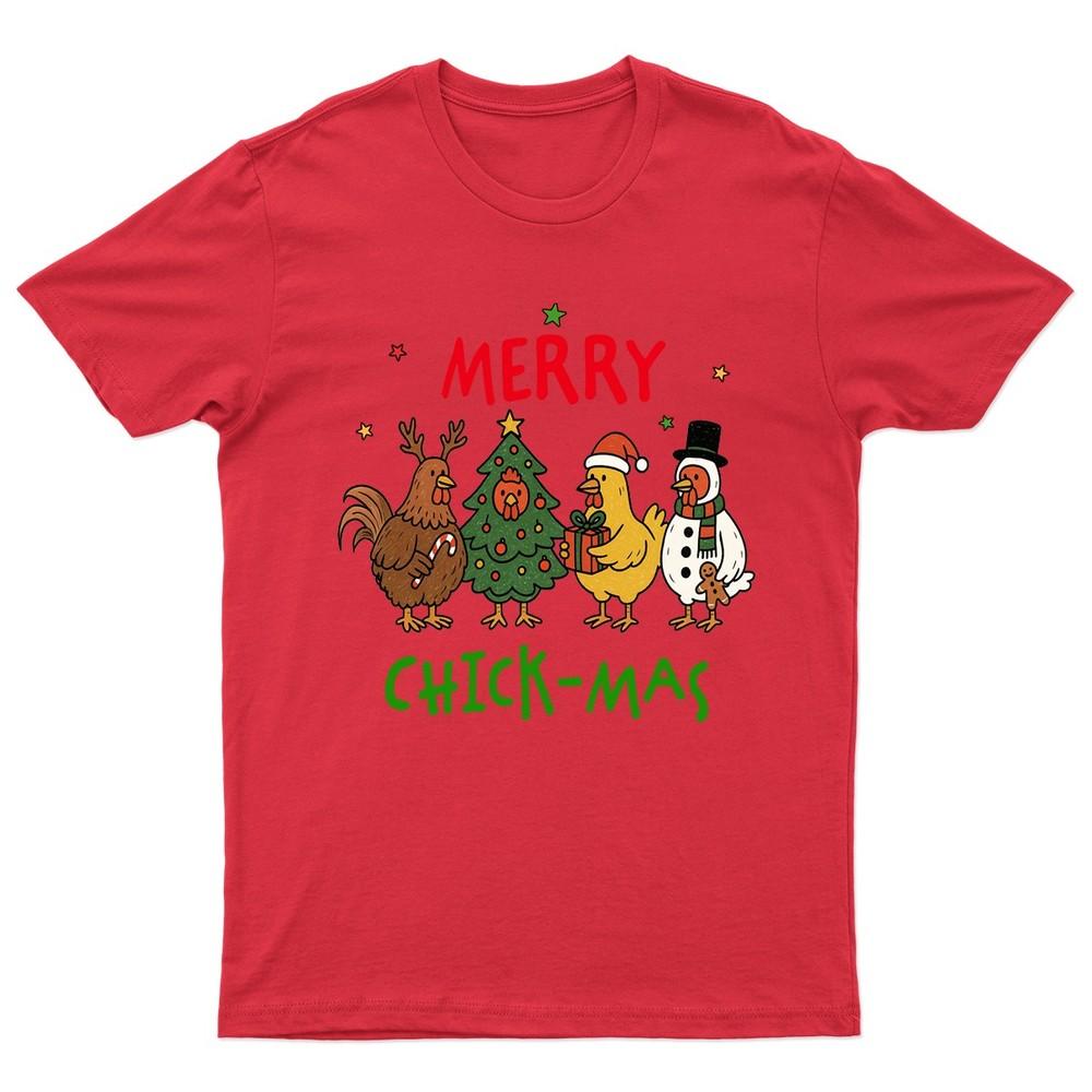 Merry ChickMas Christmas Holiday TShirt Unisex Gift Retro Seasonal Funny S