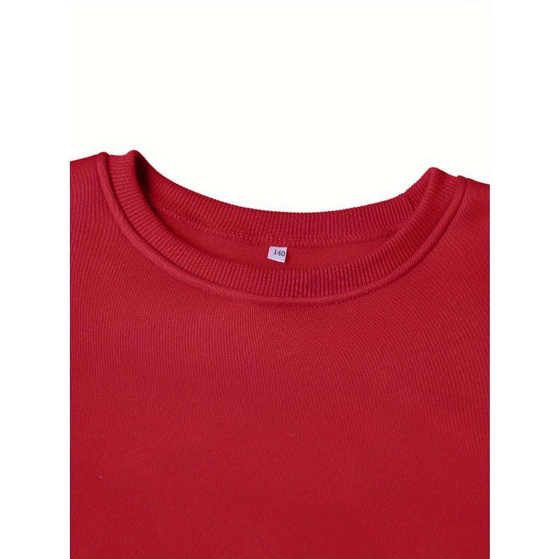 Girls' Fashion Crew Neck Sweatshirt | Casual Random Print Top, Perfect For Fall/Winter, Regular Fit With Slight Stretch Fabric