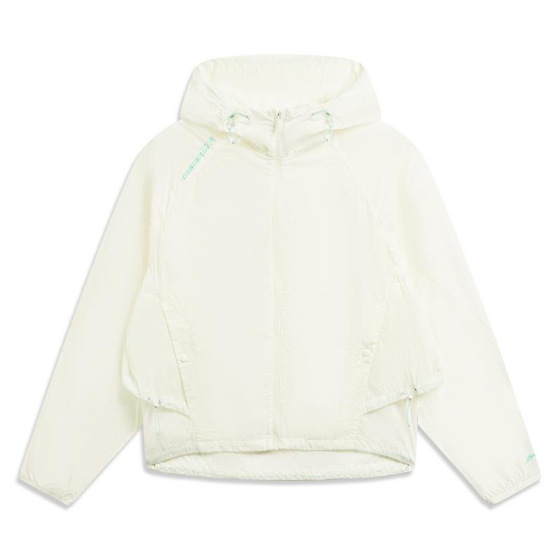 Li-Ning Lightweight Cool Feel Water-Resistant UPF50+ Sun Protection Outdoor Jacket Women jackets Off-White AFDW208-1