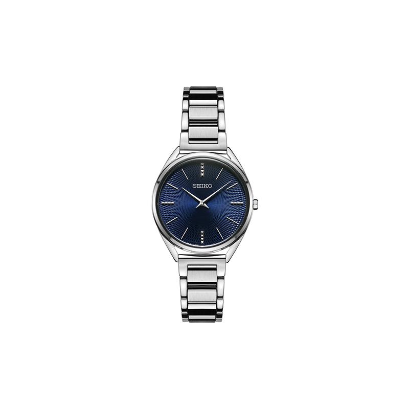

SEIKO gents quartz series casual business fashion Quartz Steel Strap women s watch blue dial SWR033P1 синий