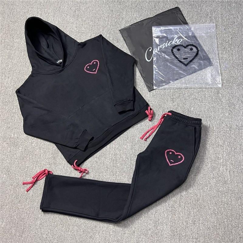 Set Felpe Uomo Donna Abbinati Tute da Jogging Felpa con Cappuccio Stampata Pantaloni