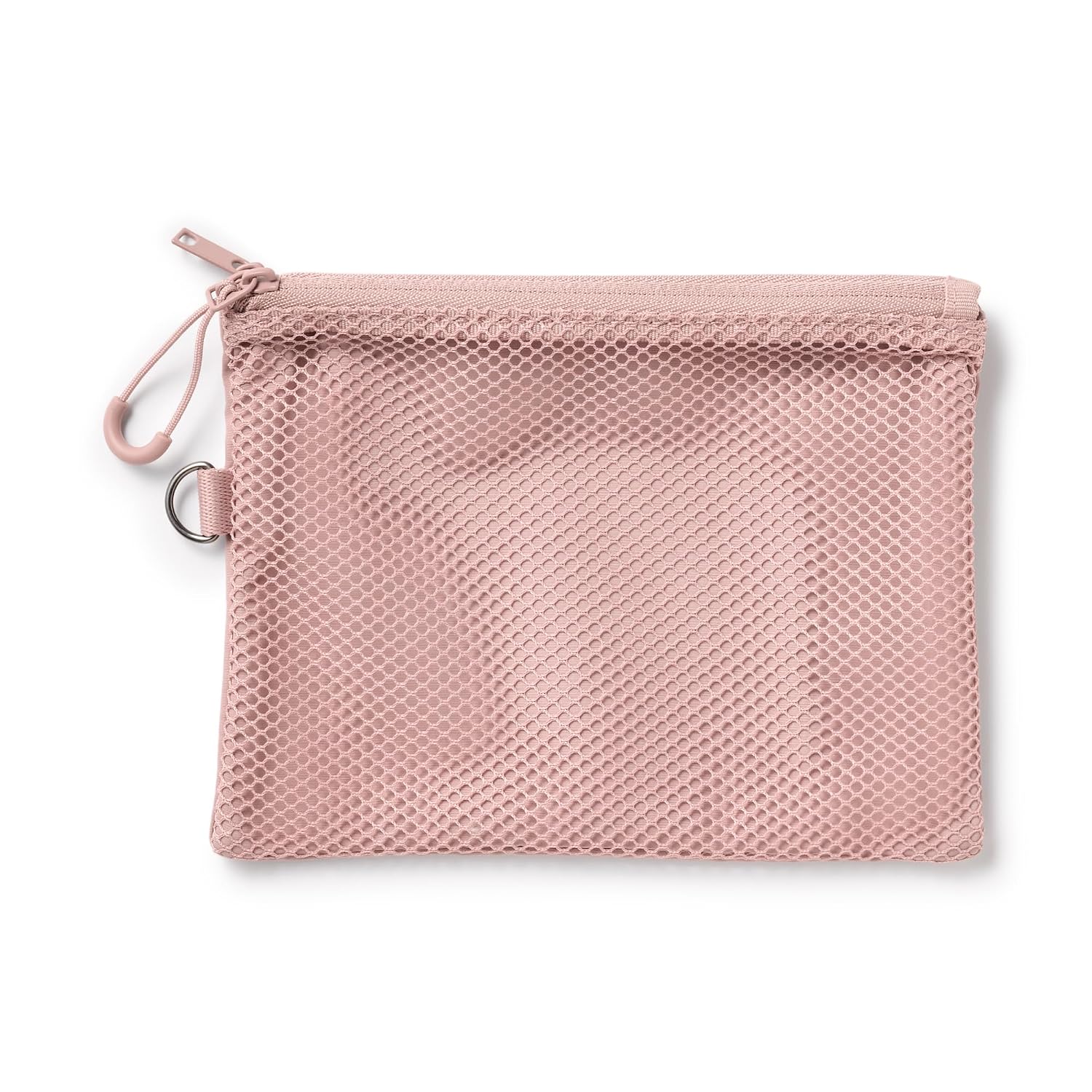 Muji Polyester Double Zipper Case Pink M Approximately 13.519cm