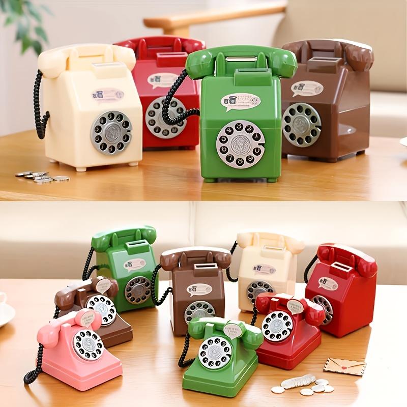 Large Capacity Retro Telephone Penny Bank | Creative Retro Plastic Production, Desktop Decoration Gift | Suitable for Festivals and Birthday Gifts