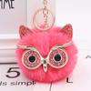 Creative Cartoon Owl Keychains Cute Big-eye Owl Gold Color Buckle Girl's Funny Keychain Handbag Ornament