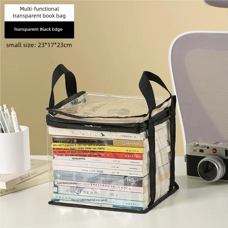 Large Capacity Foldable Storage Box Student Dormitory Classroom Book Storage Box Transparent Waterproof Home Book Box.