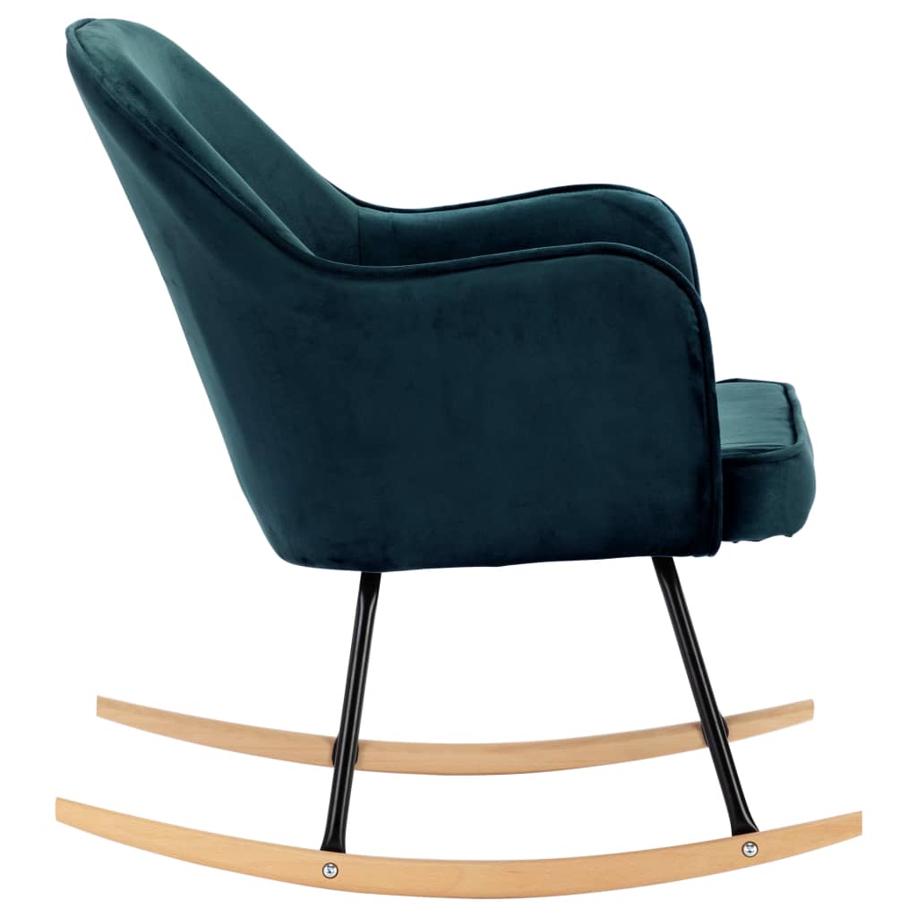 Rocking Chair Blue Velvet