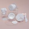 1Pcs Plastic Cream Jar With White Liner Cream /Lotion Bottle Cosmetic Container Refillable Bottles With Spoon
