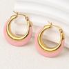 Retro Circle Glue-dropping Earrings for Women with Light Luxury High-end Fashion and Versatile Enamel Oil-dropping Earrings