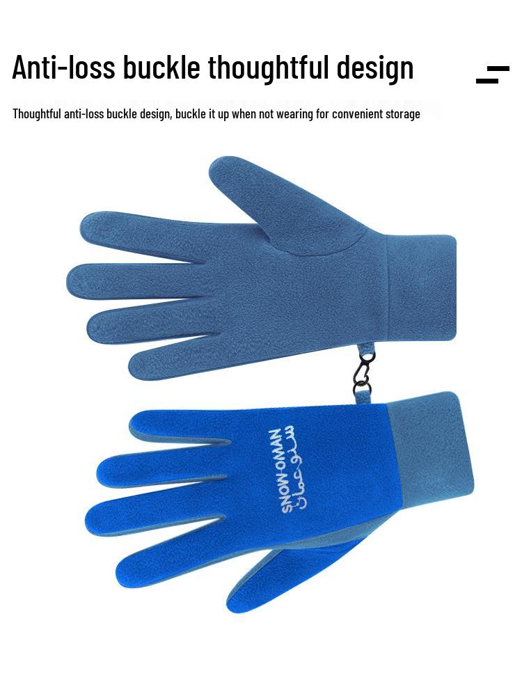 Unisex Winter Fleece Gloves - Velvet Lined, Coldproof, Windproof, Non-Slip for Cycling, Driving & Outdoor Sports
