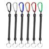 5Pcs Coiled Fishing Lanyard with Carabiner Retractable Safety Coiled Tether Fishing Ropes Pliers Lip Fishing Tackle