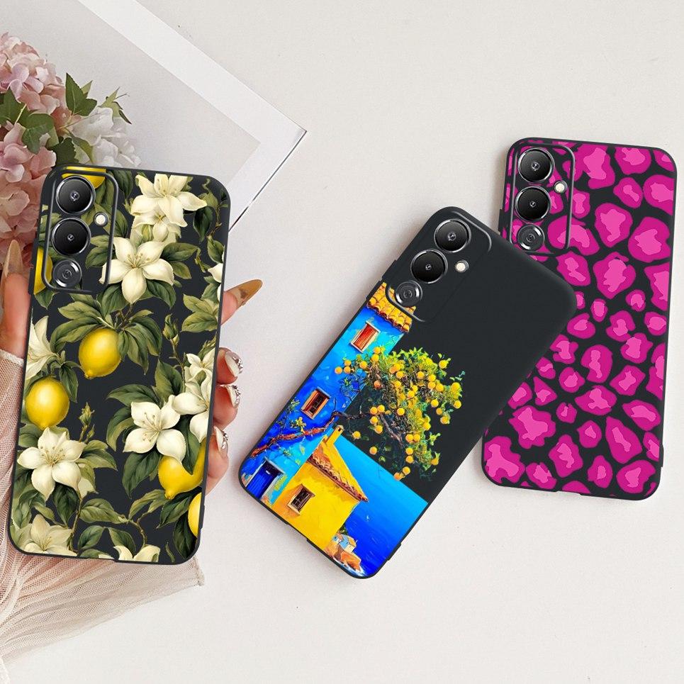 Casing For Tecno Pova 7 4G 5G LJ6 LJ7 Phone Case Pova 7 Pro Pova7 Ultra Cases Cute Cartoon Animals Dragon Lion Soft Black Cover