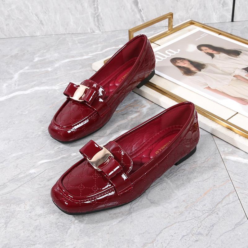 Fashion Flat Shoes for Women Spring and Autumn 2025 Square Toe Loafers Women's New Butterfly Bow Plus Size Shoe Ladies Zapatos De Mujer