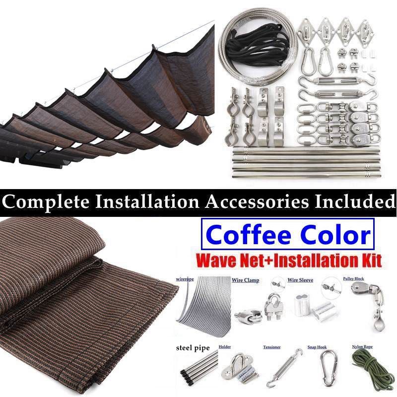 Width 2m Rainproof And HDPE Wave Telescopic Sail Garden Retractable Awning Sun Shade Screen Balconoy Shed With 15mm Steel Pipe