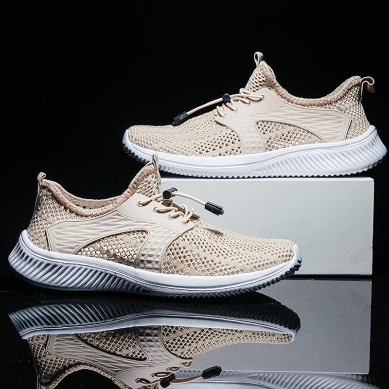 2025 Sommer atmungsaktiv große Größe Laufschuhe Herren Freizeitschuhe Flyknit hohl leichtes Mesh Herrenschuhe