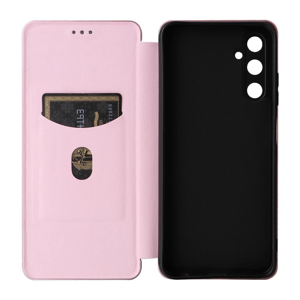 For Samsung Galaxy A05s 4G Case Carbon Fiber Texture PU Leather Phone Shell with Card Slot