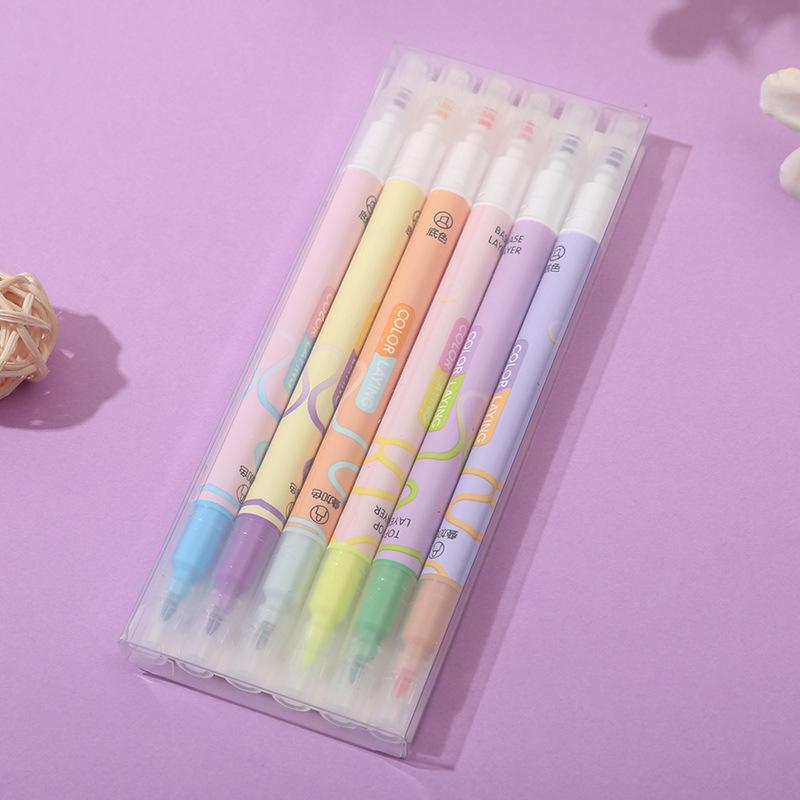 

Student Double-Ended Highlighter Pen - Large Capacity, Vibrant Colors, Perfect for Journaling & Underlining