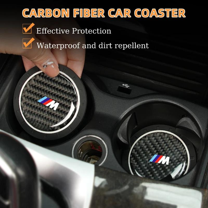 Nouveau 2 PCS Porte-gobelet intérieur de voiture Tapis pour tasse d'eau Tapis étanche Pour BMW M Performance Série 1 2 3 4 5 7 X2 X3 X4 X5 X6 X7 M2 M3