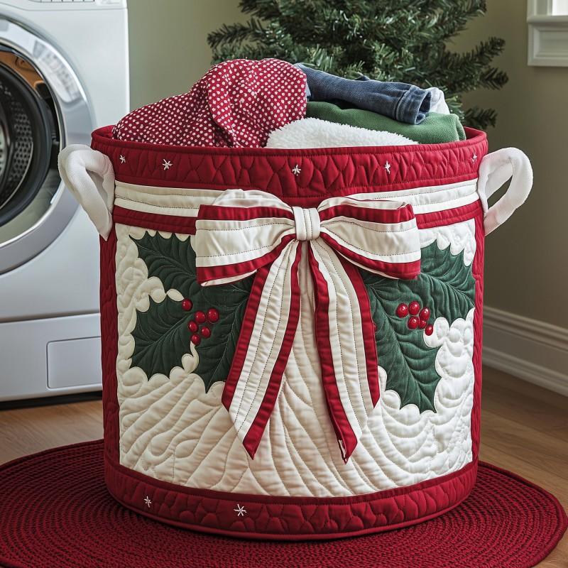 Quilted Cotton Laundry Basket Storage Organizer Clothes Dirty Home Organization