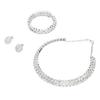 Bridal Jewelry Set Stylish Elegant Rhinestone Necklace Bracelet Earrings for Wedding Prom Engagement
