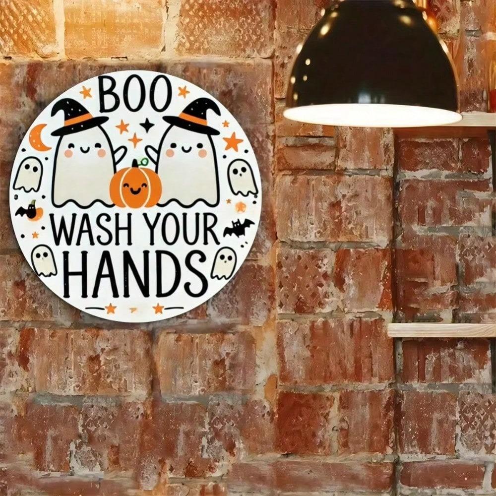 Iron Sign Halloween Ghosts Witch Hats Jack O Lantern Decor Home Bar Cafe