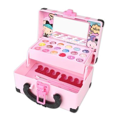 Make-up-Set für Mädchen, Kinder-Make-up-Set, echte Kosmetik, Spielset mit Reise-Kosmetiketui, waschbar, Party