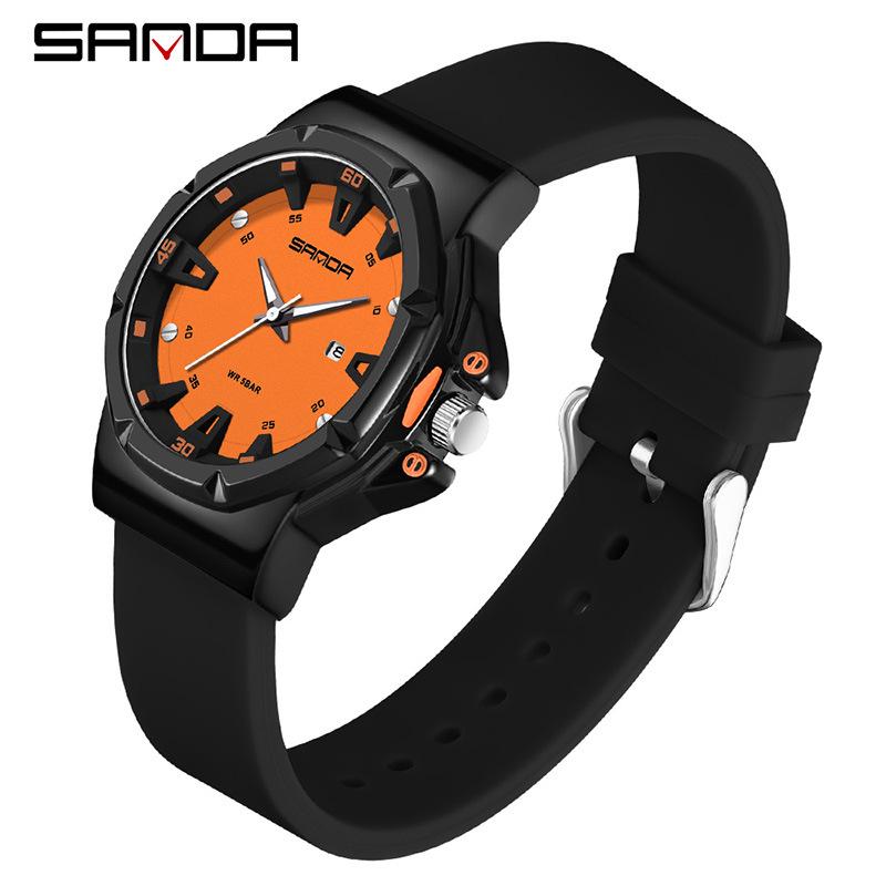 SANDA Quartz Watch Casual Sports with Calendar, Special for Exams and Students
