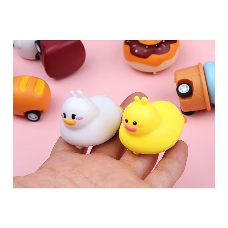 Bread Doughnut Plastic Emoji Toy Car With Pullback Action For Kids Gift And Interactive Play