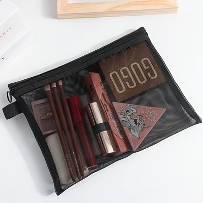 Opbergtas van mesh, modieuze toilettas, reistas voor dames, draagbare reistas met grote capaciteit voor cosmetica en accessoires.
