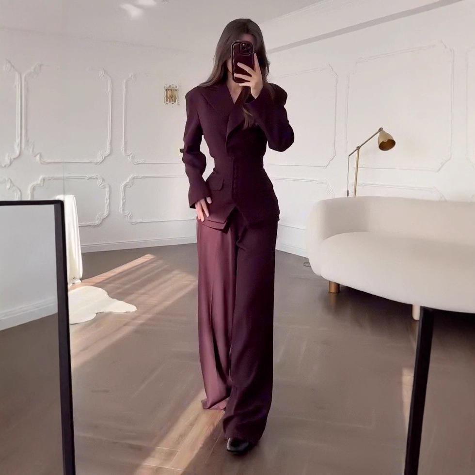 2025 Fall Women's V-Neck Long-Sleeve Cardigan and Pants Set