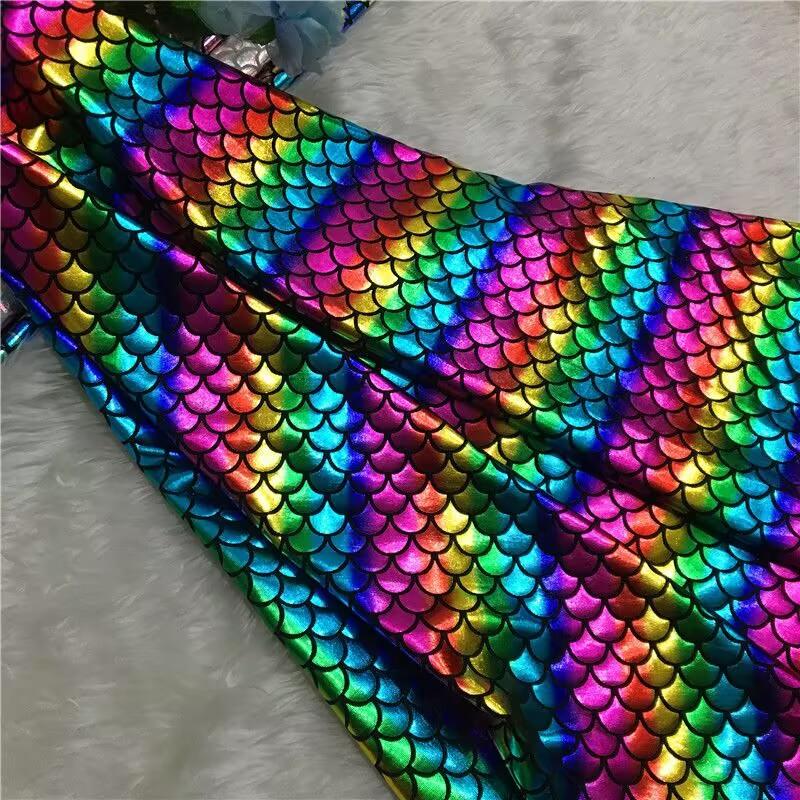 Fischschuppen Glitzerstoff Elastizität DIY Bühnenauftritt Kostüme Hochzeitsfeier Dekoration Nähen Meerjungfrau Badeanzugstoff