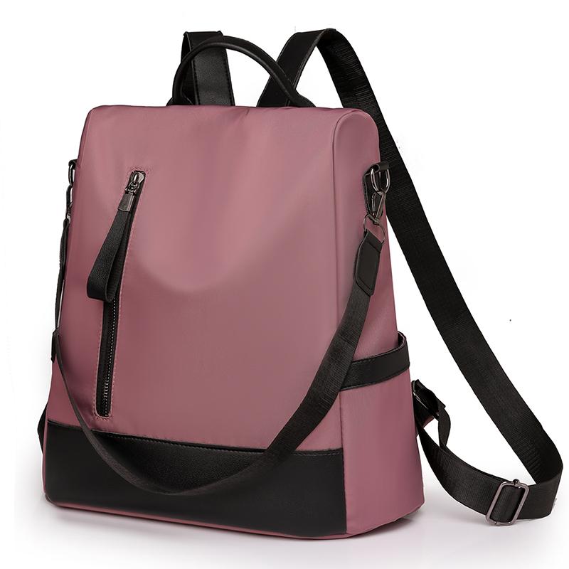 Women's Nylon Backpack Color Contrast Large Capacity Women's Backpack Mummy Bag