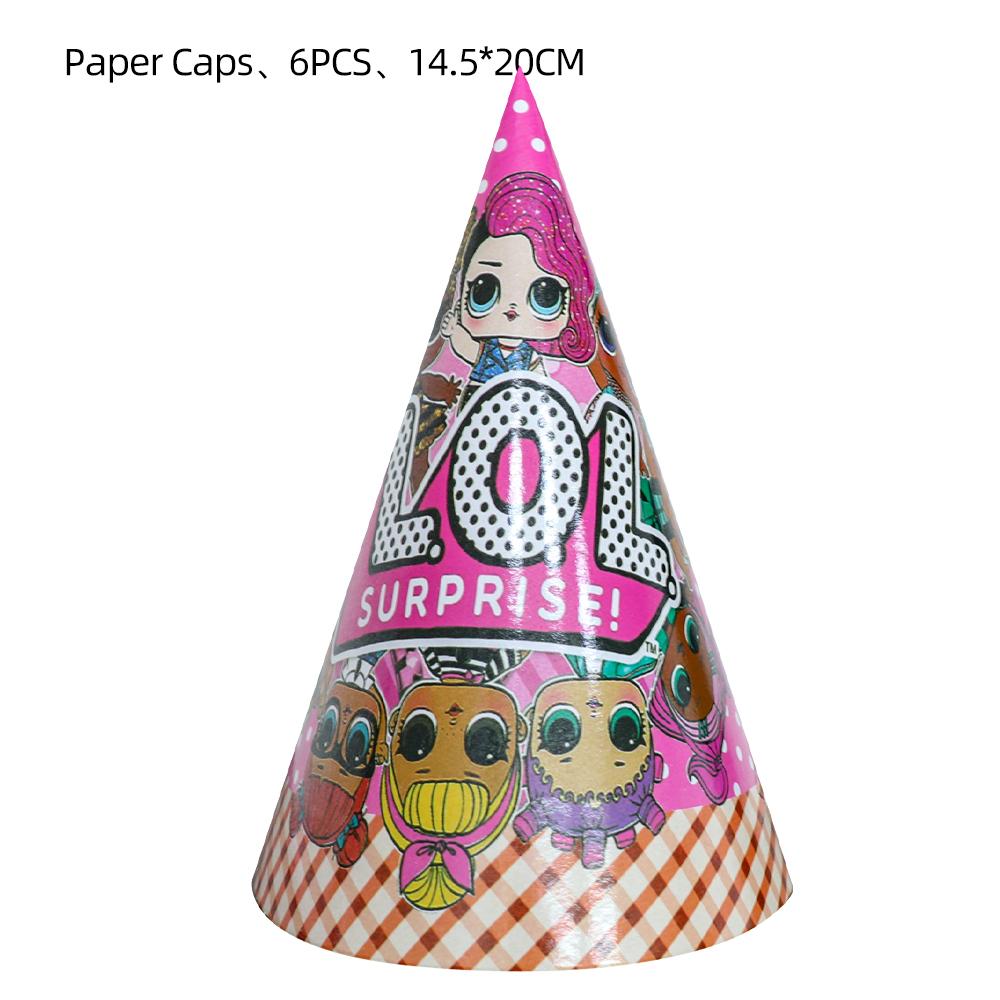 Surprise Doll Birthday Theme Decorations Backdrop Baby Shower Suppl Lol Party Cake Topper Balloon Paper Banner Plates Cups for Round Sensory Durable