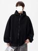 Men's Winter Hooded Cardigan - Trendy Casual Loose-Fit Pure Color Zipper Jacket