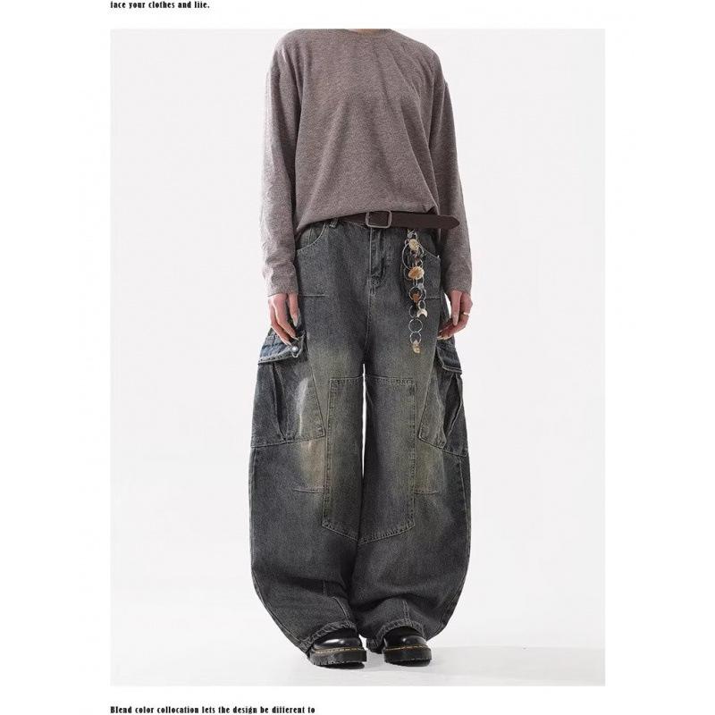 JYL Women s Straight Jeans Cross-Border  American HipHop High-Waist Y2K Denim L бездна
