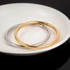 Fashion 18k Gold Plated Stainless Steel Waterproof Oval Minimalist Classic Bracelet for Woman Cuff Bangle B262680