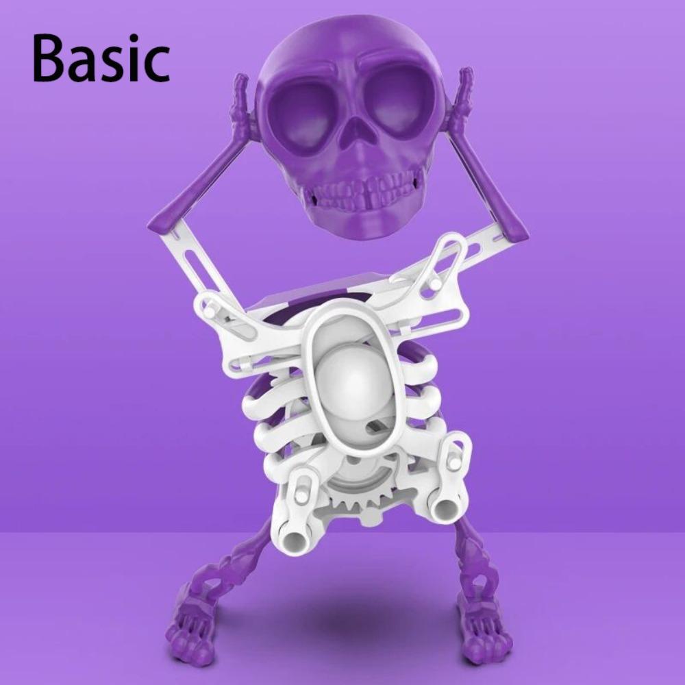 With Music Dancing and Swinging 3D Skull Toy with Lights Wind Up Skeletons New Dancing Skeleton