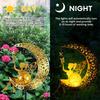 Solar Garden Light Statues Outdoor Decor Fairy Moon Figurine Light Ground Insertion Lamp Lawn Courtyard Decorative Light