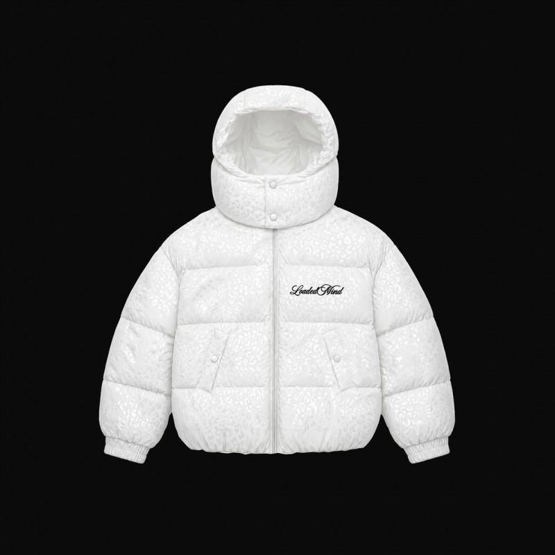 Street Vintage Winter Puffer Jacket Leopard Print Zip-Up Thick Warm Unisex Outdoor Coat