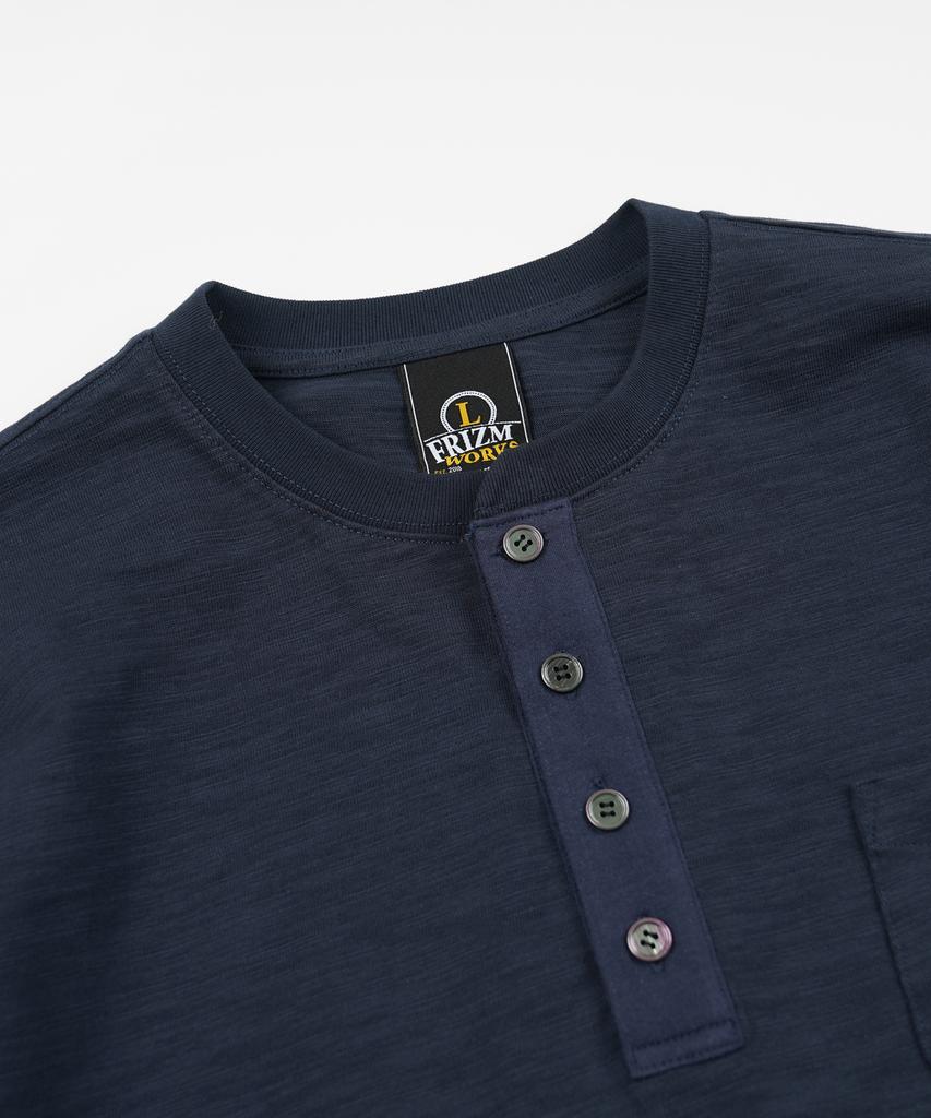 FRIZMWORKS Slub Henley Neck L/S Tee _ Navy