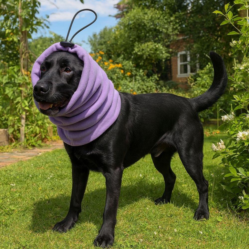 Elastic Dog Calming Earmuffs Soft Warm Noise-Proof Dog Grooming Earmuff Washable Adjustable Pet Neck Gaiter Outdoor Travel